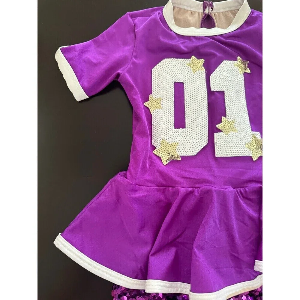 Weissman Dance Costume Weissman Pump Up The Jam sequin purple girl's MC 11/12